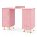 Wooden Manicure Table Nail Desk with Drawers Wrist Rest