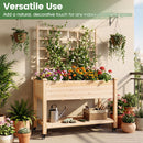 Wooden Mobile Raised Garden Bed on Wheels with Trellis