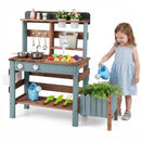 Wooden Mud Kitchen Set with Running Water Faucet Tank