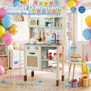 Wooden Play Kitchen for Kids with Lights and Sounds Retro Style With Accessories-Green
