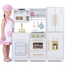 Wooden Play Kitchen with Lights & Sounds for Kids Ages 3+