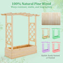 Wooden Raised Garden Bed Planter Box with Trellis and Hanging Roof
