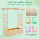 Wooden Raised Garden Bed Planter Box with Trellis and Hanging Roof