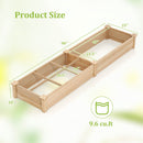 Wooden Raised Garden Bed with 2 Planter Boxes and Dividers-Natural