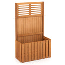 Wooden Raised Garden Bed with Privacy Screen