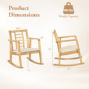 Wooden Rocking Chair with Upholstered Seat and Ladder Back