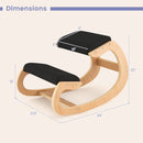 Wooden Rocking Chair with Comfortable Padded Seat Cushion and Knee Support