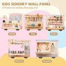 Wooden Sensory Wall Panel with Vanity and Tool Box