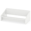 Wooden Tilting Bookcase Small Desktop Bookshelf Organizer for Magazines-White