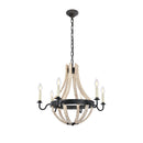 Woodland Collection Pendant D:24In. H:22In. Lt:6 Wash & Steel F
