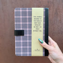 World's Best Dad Strap Journal | Gifts for Him | Plaid Vegan Leather Bound