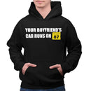 STYLN YOUR BOYFRIENDS CAR RUNS 87 Hoodie | Adult Unisex Car Racing Funny Hooded Sweatshirt (3X-large) Black