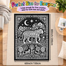 Tiger Doodle Reversible Blanket, Oxford Fabric and Flannel Design
