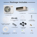 X-Pro 27000 BTU 2 Zone 24 SEER2 Concealed Ducted Mini Split AC