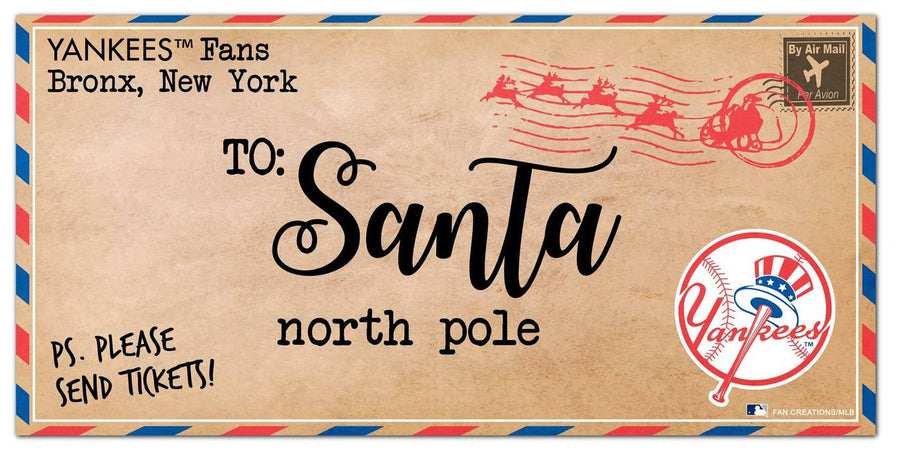 New York Yankees 6'' x 12'' Letter to Santa Sign