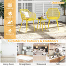 3 Piece Patio Chair Set with PP Seat and Tabletop for Porch