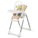 4-in-1 Foldable Baby High Chair with 7 Adjustable Heights and Free Toys Bar