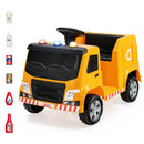 12V Kids Ride-on Garbage Truck with Warning Lights and 6 Recycling Accessories