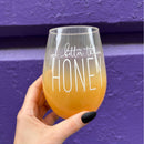 You Better Thrive Honey Wine Glass in Yellow Ombre | Stemless Wine Glass | 20oz