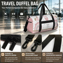 Personalized Pink Sparkle like a Unicorn Rainbow Duffel Bag with Custom Name and Heart – Boho Travel, Gym & Weekend Bag