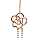 18K Rose Gold 1/2 Cttw Diamond and Freshwater Pearl Double Strand Station Necklace (G-H Color, SI1-SI2 Clarity) - Adjustable up to 16" to 20"