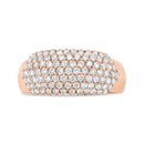 18K Rose Gold 1.00 Cttw Diamond Multi Row Dome Band Ring (F-G Color, VS1-VS2 Clarity) - Ring size 7