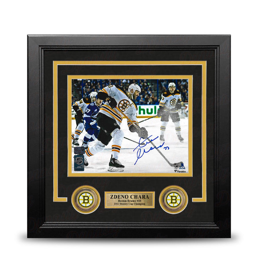 Zdeno Chara in Action Boston Bruins Autographed 8