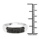 0.22 Carat Genuine Black Diamond .925 Sterling Silver Ring
