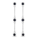 0.66 Carat Genuine Blue Sapphire .925 Sterling Silver Earrings