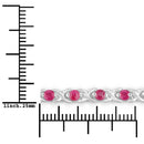 0.88 Carat Genuine Ruby .925 Sterling Silver Bracelet