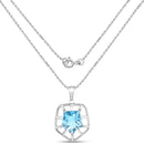 7.60 Carat Genuine Blue Topaz .925 Sterling Silver Pendant