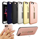 Finger Strap Phone Case for iPhone 8 Drop-prot ection Finger Ring Rugged Phone Case with Kickstand Dual Layer Case