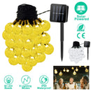 Globe String Solar Lights 30 Ball LED Fairy Solar Lamps 8 Lighting Modes IP65 Waterproof Decorative Lights w/ Stake Garden Lawn Flower Trees Patio Gar