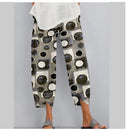 Women's Loose And Irregular Rendering Printing Elastic Waist Dungarees