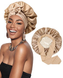 Double-layer Satin Bow Wide-brimmed Hat