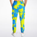 Yellow and Blue Paint Splatter Unisex Cargo Joggers (Fleece Lined)