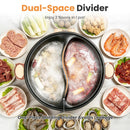 Electric Hot Pot with Divider 6L Dual Control Stainless Steel