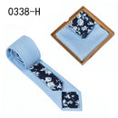 Men's Tie Floral Print Pocket Square Cotton Tie