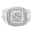 14K White Gold Men's 1 CTTW Diamond Band Ring