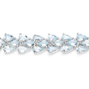 14.11 Carat Genuine Aquamarine .925 Sterling Silver Bracelet