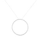 .925 Sterling Silver 5.0 Cttw Prong Set Round-cut Diamond Open Circle Hoop 18" Pendant Necklace (I-J Color, I2-I3 Clarity)