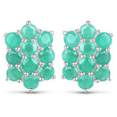 6.60 Carat Genuine Emerald .925 Sterling Silver 3 Piece Jewelry Set (Ring, Earrings, and Pendant w/ Chain)
