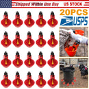 20 Pack Chicken Waterer Automatic Poultry Waterer Chicken Drinker Cups w/Mounting Joint for Chicken Poultry