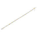 10K Two-Tone Gold Princess Cut Diamond Geo Link Bracelet (1.00 cttw, H-I Color, SI1-SI2 Clarity)