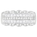 14K White Gold 1 1/7ct. TDW Round and Princess-Cut Diamond Ring(H-I, SI2-I1)