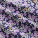 Men's Hawaiian Shirt Button Down Morris Shirt Purple Floral Cotton Aloha Shirt Tribute To William Morris By Amy