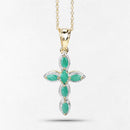 18K Yellow Gold Plated 0.84 Carat Genuine Emerald .925 Sterling Silver Pendant