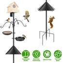 94Inch Squirrel Proof Bird Feeder Pole Heavy-Duty Bird House Pole Outdoor Bird Feeding Station with 5 Adjustable Heights 4 Shepherd Hooks Top & Side