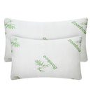 2Pcs Bamboo Memory Foam Pillow Hypoallergenic Bed Pillow For Head Neck Rest Sleeping Shredded Pillow Washable Cover Queen Size Pillow