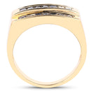 14K Yellow Gold Plated 1.05 Carat Genuine Blue Sapphire .925 Sterling Silver Ring
